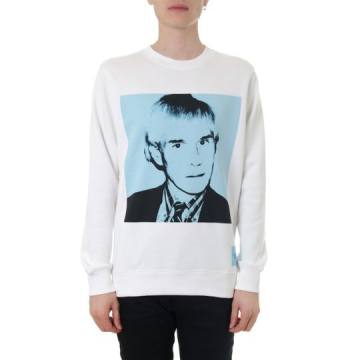 Calvin Klein White Andy Warhol Portrait Sweatshirt In Cotton