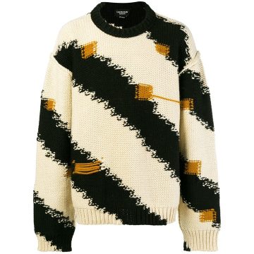 oversized graphic wool knit sweater
