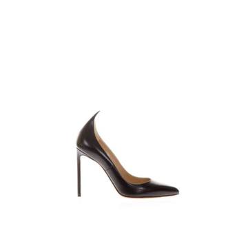 Francesco Russo Black Leather Pumps