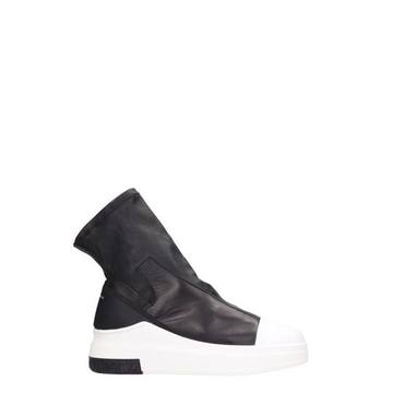 Cinzia Araia Black Leather Sneakers Boots