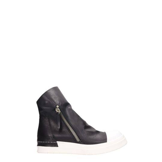 Cinzia Araia Slip On Black Leather Sneakers展示图