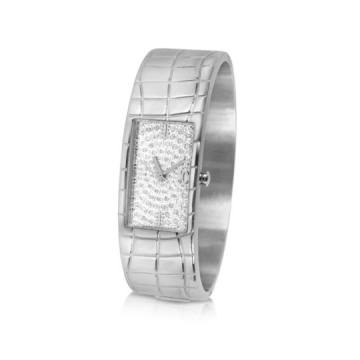 Just Cavalli Circum - Silvered Dial Stainless Steel Large Cuff Watch
