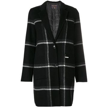 checked button coat