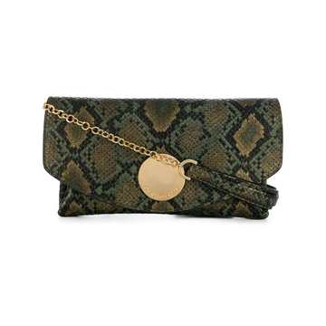 snakeskin clutch bag