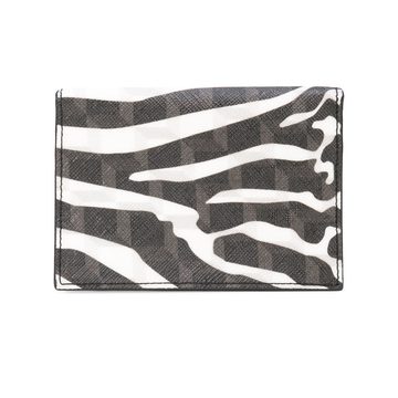 zebra printed canvas wallet