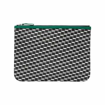 geometric printed clutch