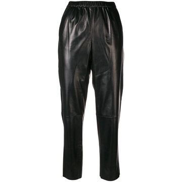 vinyl tapered trousers