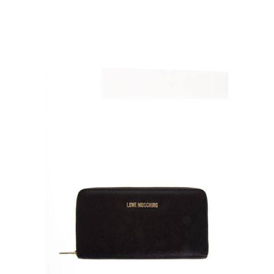 Love Moschino Black Faux Leather Continental Wallet展示图