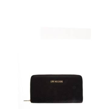 Love Moschino Black Faux Leather Continental Wallet