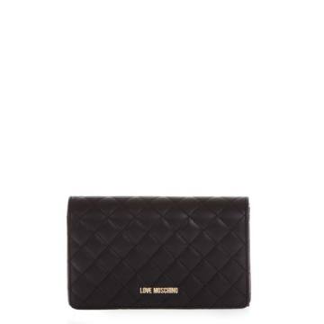 Love Moschino Black Color Quilted Faux Leather Bag