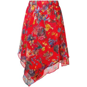 floral print asymmetric skirt