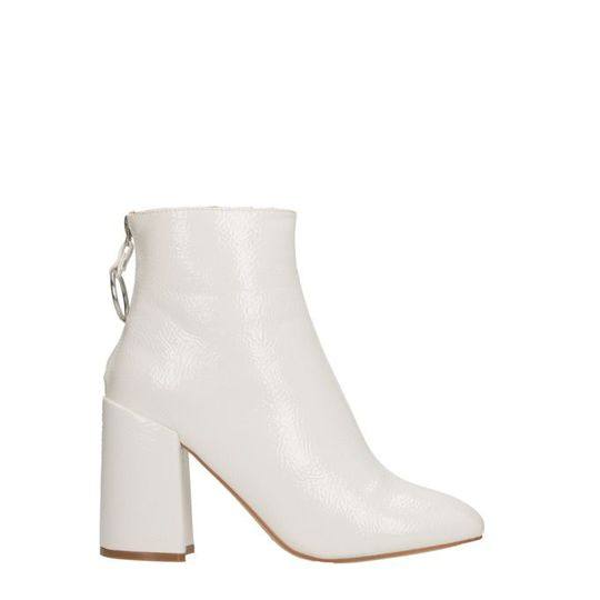 Steve Madden Posed Patent White Leather Bootie展示图