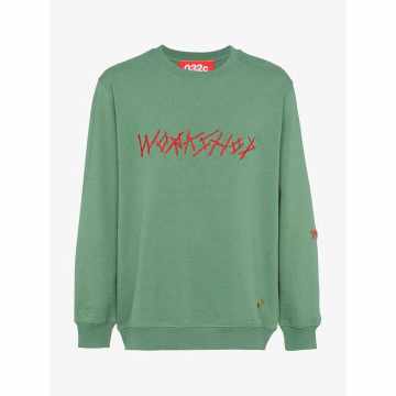 Green embroidered sweatshirt