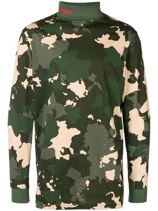 camouflage print turtleneck sweater展示图