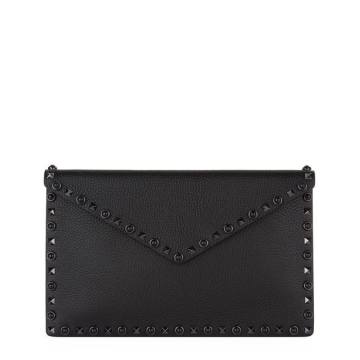 Leather Rockstud Rolling Pouch