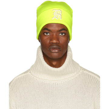 Yellow Embroidered Logo Beanie