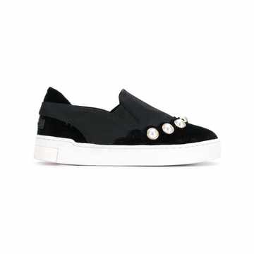 embellished slip-on sneakers