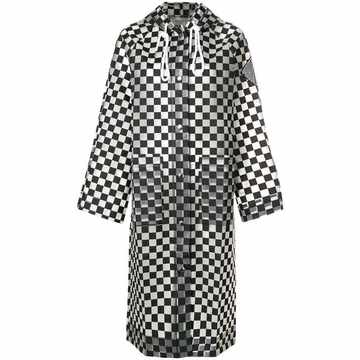 checked parka coat