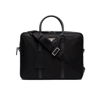 Double zip nylon briefcase