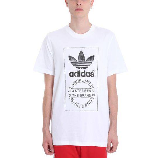 Adidas White Cotton T-shirt展示图