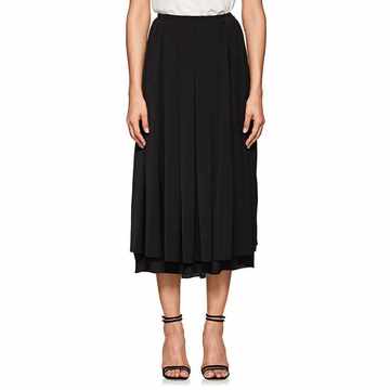 Pleated Jersey Midi-Skirt