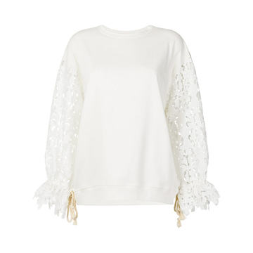 lace sleeve sweatshirt