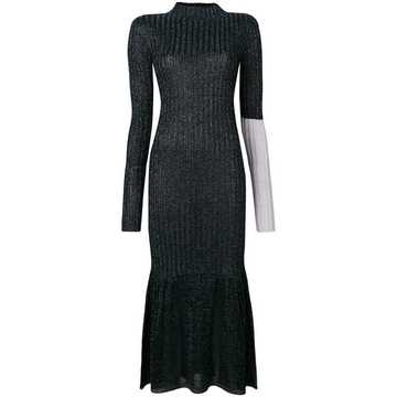 lurex knit ribbed dress