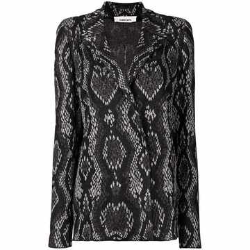 snakeskin pattern knitted blazer