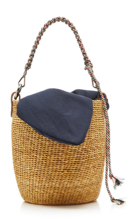 Macrame-Trimmed Canvas And Straw Tote展示图