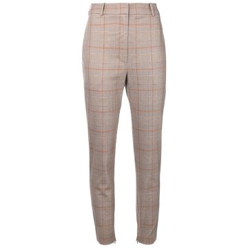 checkered high waisted trousers