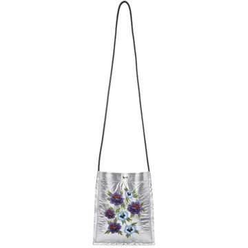 Silver 'Cheongsam Flower' Cross Body Bag