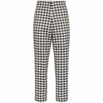 gingham cropped trousers
