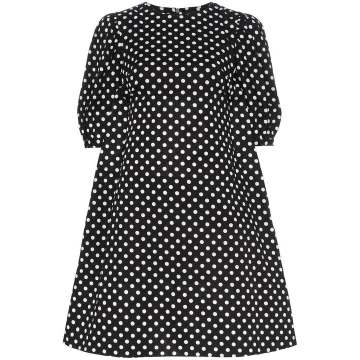 polka dot print flared cotton mini dress