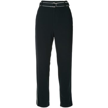 contrast trim cropped trousers