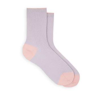 Metallic Wool-Blend Mid-Calf Socks