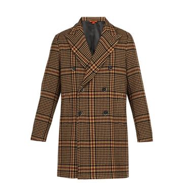 Patrone checked wool-blend overcoat