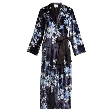 New Sunrise floral-print velvet gown