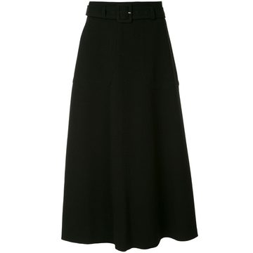 Cady belted flared skirt