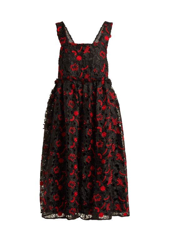 Lucia floral guipure lace midi dress展示图