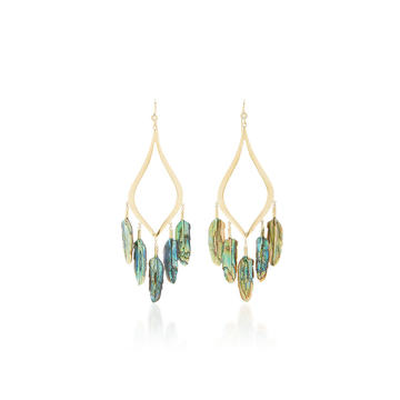 Moroccan Abalone Feather Shaker Earrings