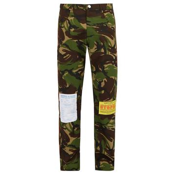 Camouflage cotton-blend trousers