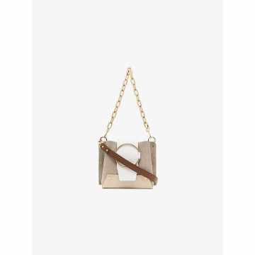 white Delila leather and suede cross-body bag