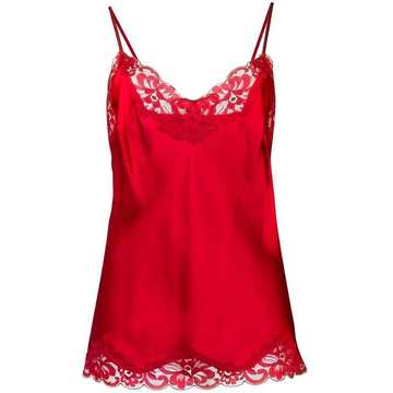 floral lace trim cami top