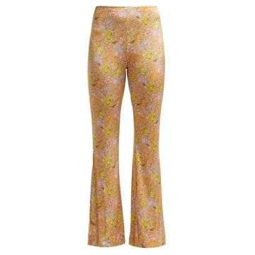 Floral-print kick-flare trousers