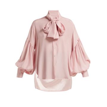 New Romantic polka-dot silk blouse