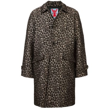 boxy leopard print coat