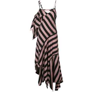 striped asymmetric maxi dress