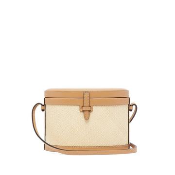 Trunk raffia cross-body bag