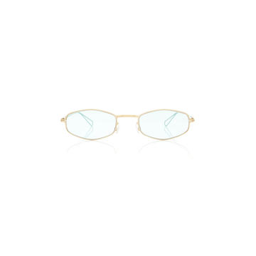 Round-Frame Gold-Tone Sunglasses