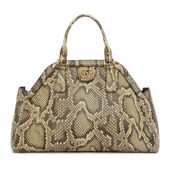 Beige Snake Small Top Handle Bag展示图